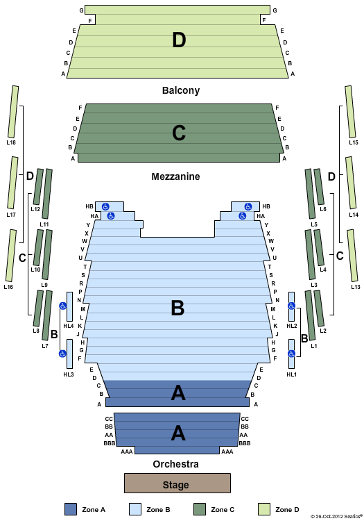 Thunder Bay Community Auditorium End Stage Zone Seating Chart