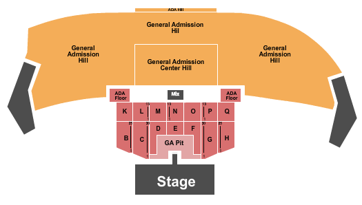 Thunder Ridge Nature Arena Endstage GA Pit Seating Chart