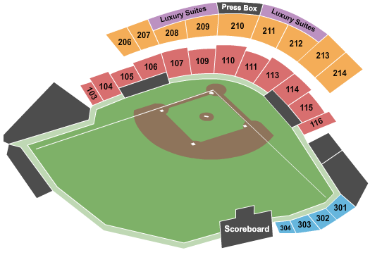 Myrtle Beach Pelicans Stadium Seating Chart
