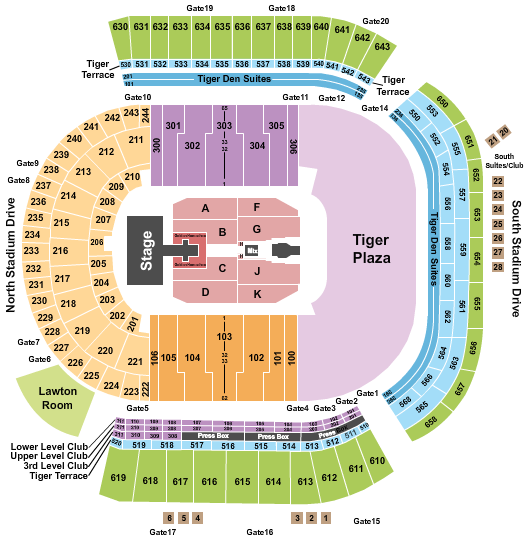 Tiger Stadium - Baton Rouge Garth Brooks Seating Chart