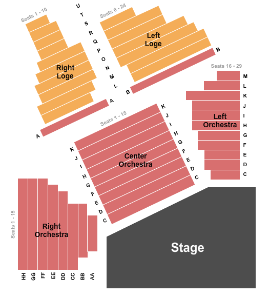Tilles Center Hillwood Recital Hall End Stage Seating Chart