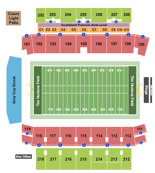 Tim Hortons Field Football Seating Chart