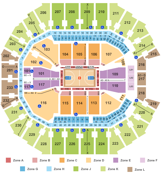 Spectrum Center Basketball Int Zone Seating Chart