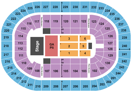 MVP Arena DMB Seating Chart