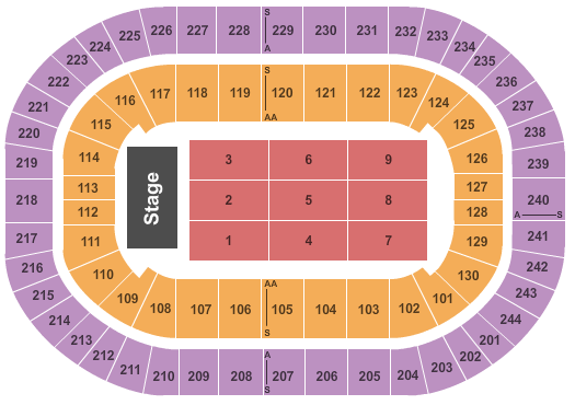 MVP Arena End Stage Seating Chart