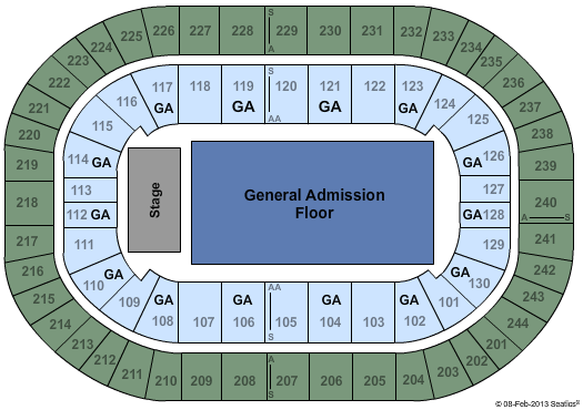 MVP Arena General Admission Seating Chart