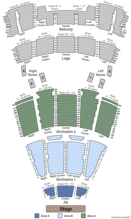 Moran Theater At Jacksonville Center for the Performing Arts Orch Int Zone Seating Chart