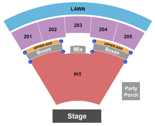 Ting Pavilion seating chart with row numbers