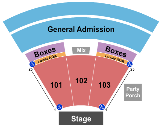 Ting Pavilion RSV 101-103 & GA Seating Chart