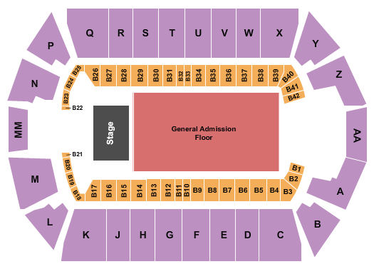Tingley Coliseum End Stage GA Floor Seating Chart