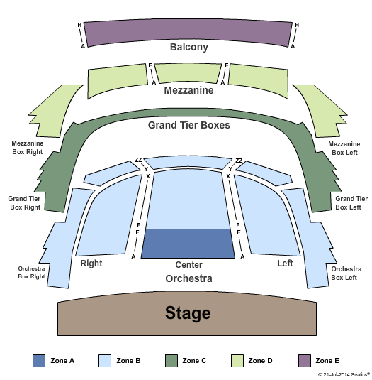 HEB Performance Hall At Tobin Center for the Performing Arts End Stage No Pit - Int Zone Seating Chart