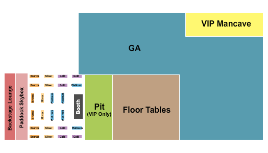 Toejam Backlot GA/VIP/Tables Seating Chart