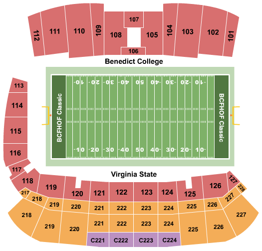 Tom Benson Hall of Fame Stadium Black College Football Hall Of Fame Classic Seating Chart