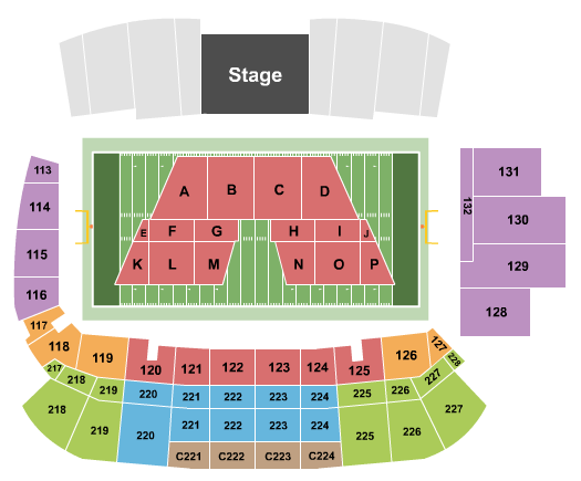 Tom Benson Hall of Fame Stadium Maroon 5 Seating Chart