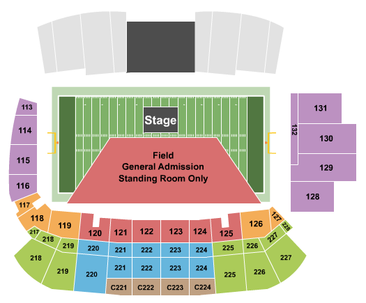 Tom Benson Hall of Fame Stadium Pitbull Seating Chart