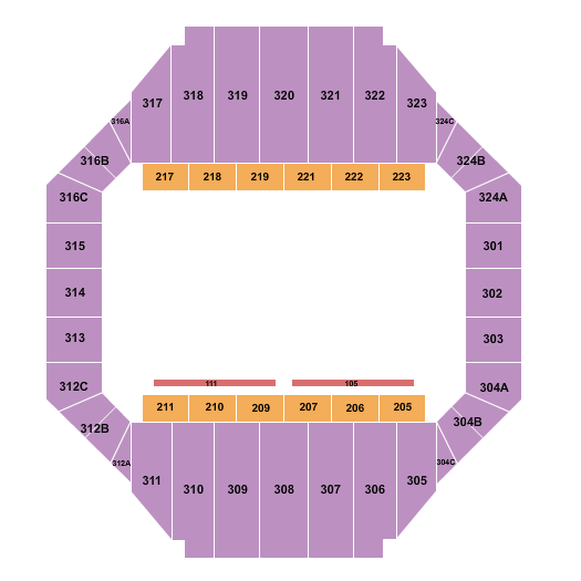 Tony's Pizza Events Center Open Floor Seating Chart