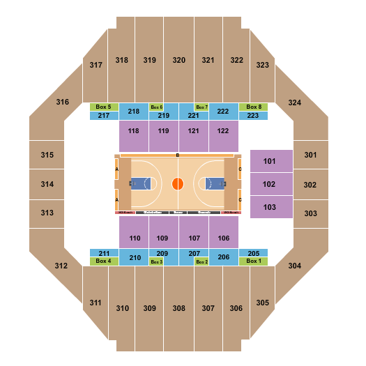 Tony's Pizza Events Center Basketball - Globetrotters Seating Chart