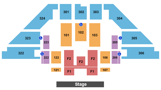 Tony's Pizza Events Center Dancing with the Stars Seating Chart