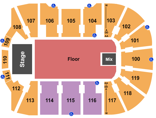 Total Mortgage Arena Endstage GA Floor Seating Chart