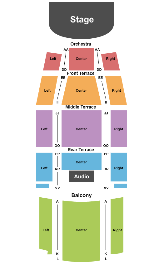 Tower Theatre - OK Endstage 2 Seating Chart