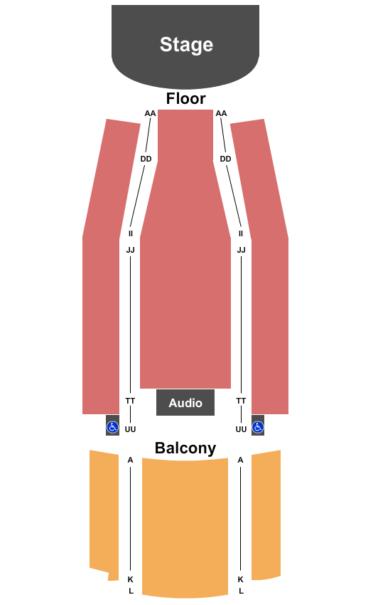 Tower Theatre - OK End Stage Seating Chart
