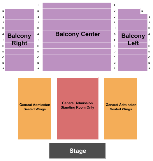 Tower Theatre - OK GA SRO - Flr & RSV Balc Seating Chart