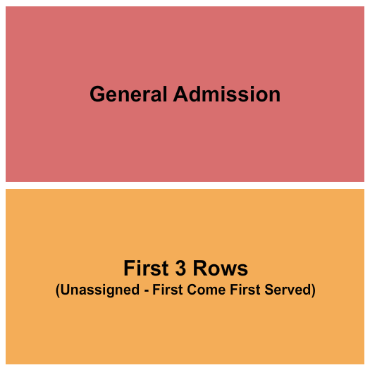 Town Ballroom GA & First 3 Rows Seating Chart