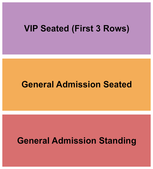 Town Ballroom GA/GA & VIP Seated Seating Chart