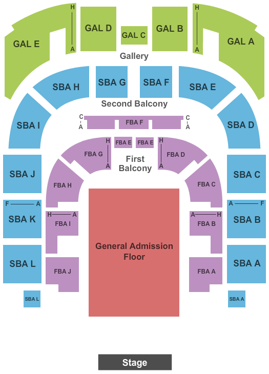 Township Auditorium Endstage GA Floor Seating Chart