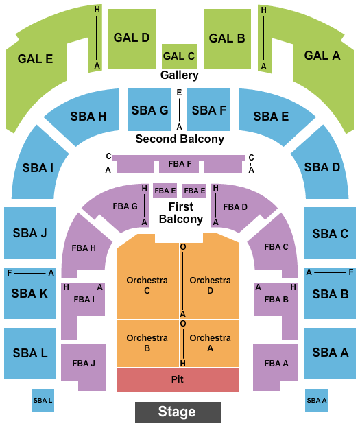 Township Auditorium Endstage Pit Seating Chart