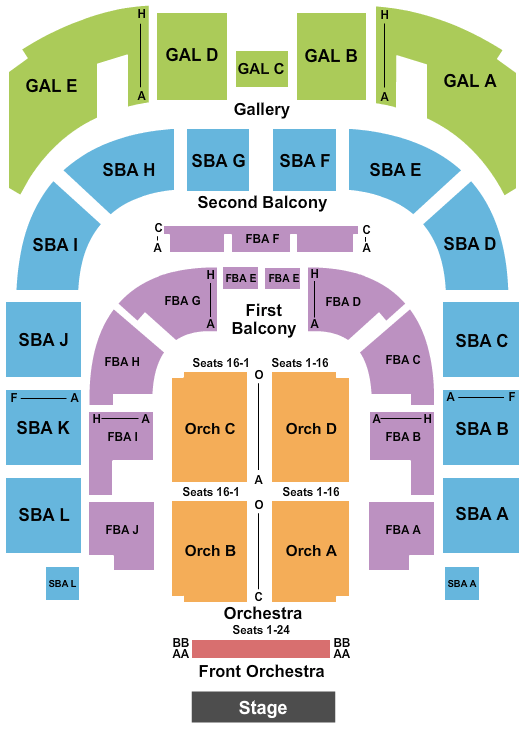 seating chart for Township Auditorium - End Stage - eventticketscenter.com