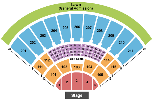 Toyota Amphitheatre Endstage Front 1-5 Seating Chart