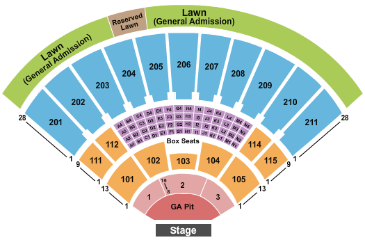 Toyota Amphitheatre Endstage GA Pit 2 Seating Chart