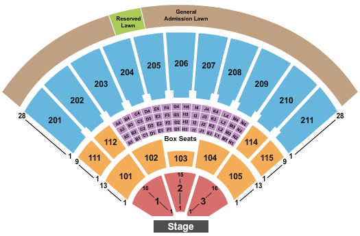 Toyota Amphitheatre End Stage Seating Chart