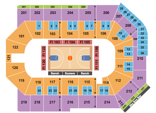 seating chart for Toyota Arena - Ontario - Basketball 2 - eventticketscenter.com