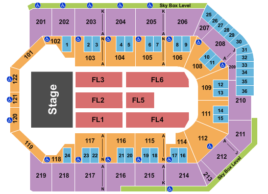 Toyota Arena - Ontario Endstage 2 Seating Chart