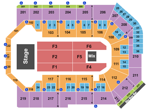 Toyota Arena - Ontario Endstage 3 Seating Chart