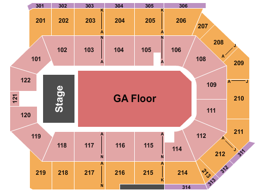 Toyota Arena - Ontario Endstage GA Floor Seating Chart
