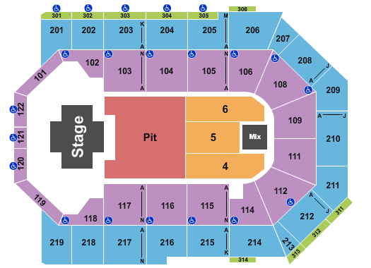 Toyota Arena - Ontario Endstage Pit 2 Seating Chart