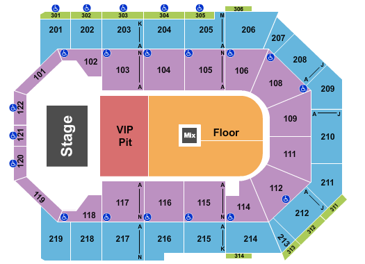 Toyota Arena - Ontario Endstage VIP Pit Seating Chart