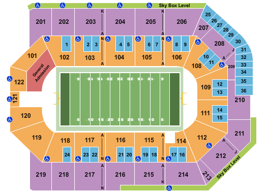 Toyota Arena - Ontario Football Seating Chart
