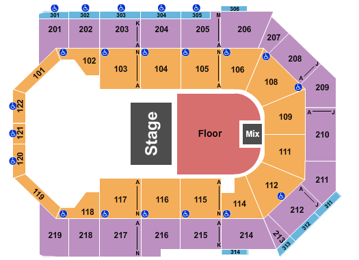 Toyota Arena - Ontario Half House GA Floor Seating Chart