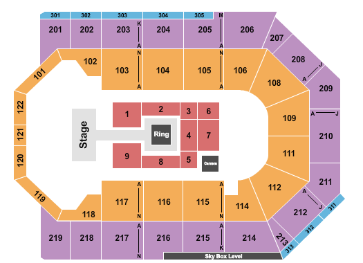 Toyota Arena - Ontario Wrestling Seating Chart