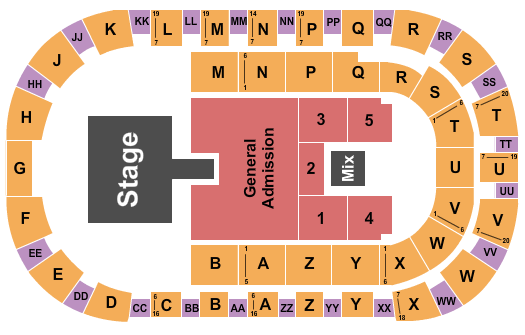 Toyota Center - Kennewick Brantley Gilbert Seating Chart