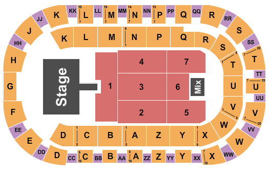 Toyota Center - Kennewick Christian Nodal Seating Chart