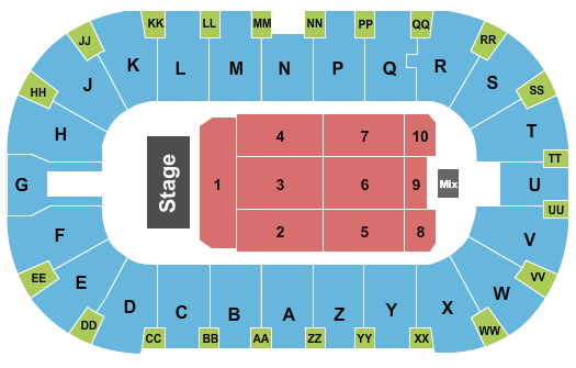 Toyota Center - Kennewick End Stage 4 Seating Chart