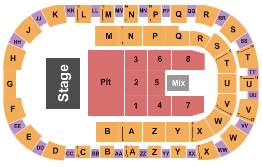 Toyota Center - Kennewick Endstage GA Pit 2 Seating Chart