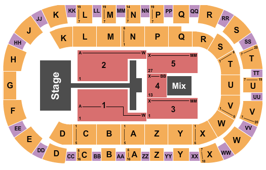 Toyota Center - Kennewick TobyMac 2 Seating Chart