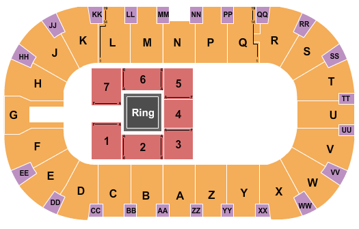 Toyota Center - Kennewick WWE 2 Seating Chart