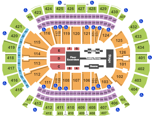 Toyota Center - TX Gold Over America Tour Seating Chart